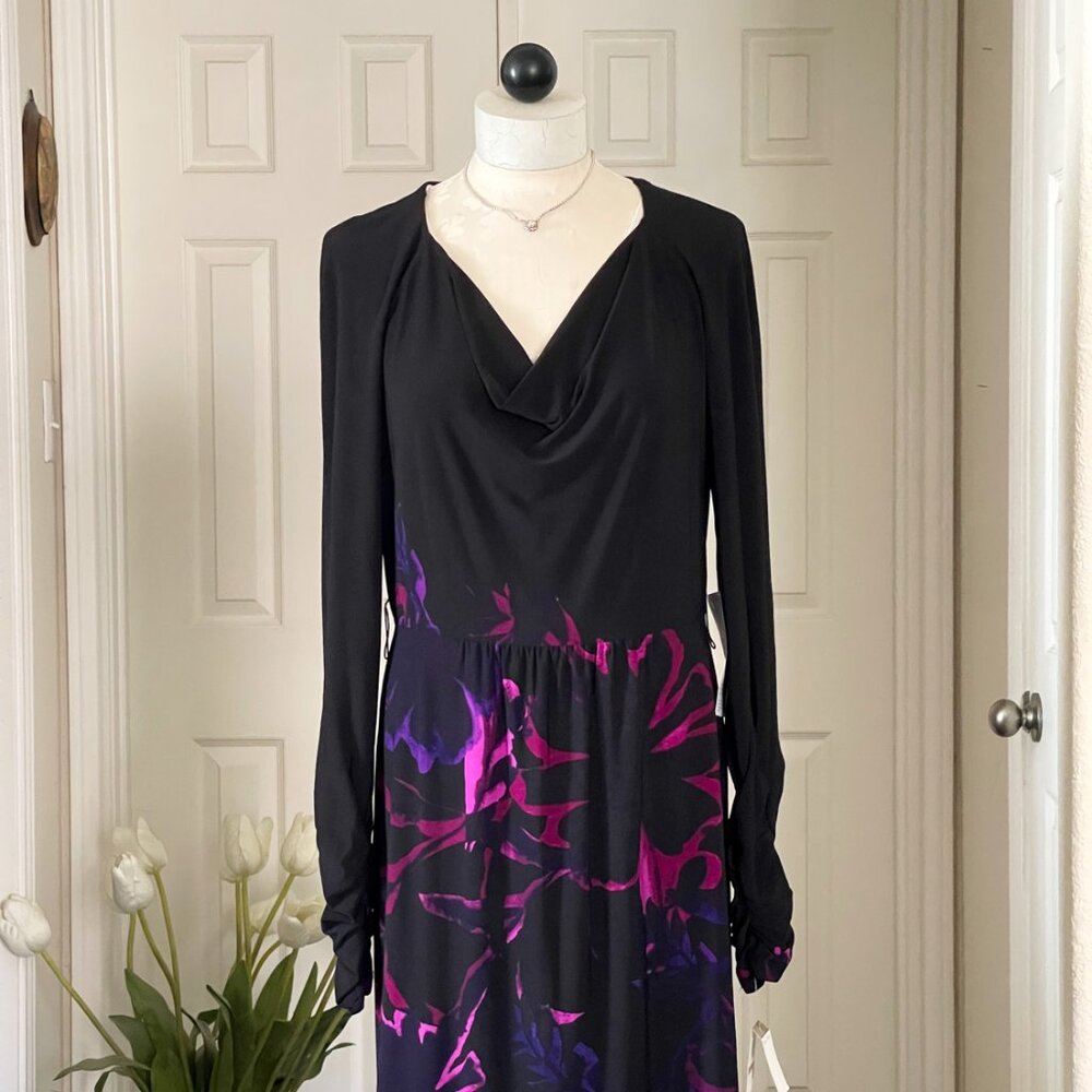 NWT Lord and Taylor Long Sleeve Black Dress